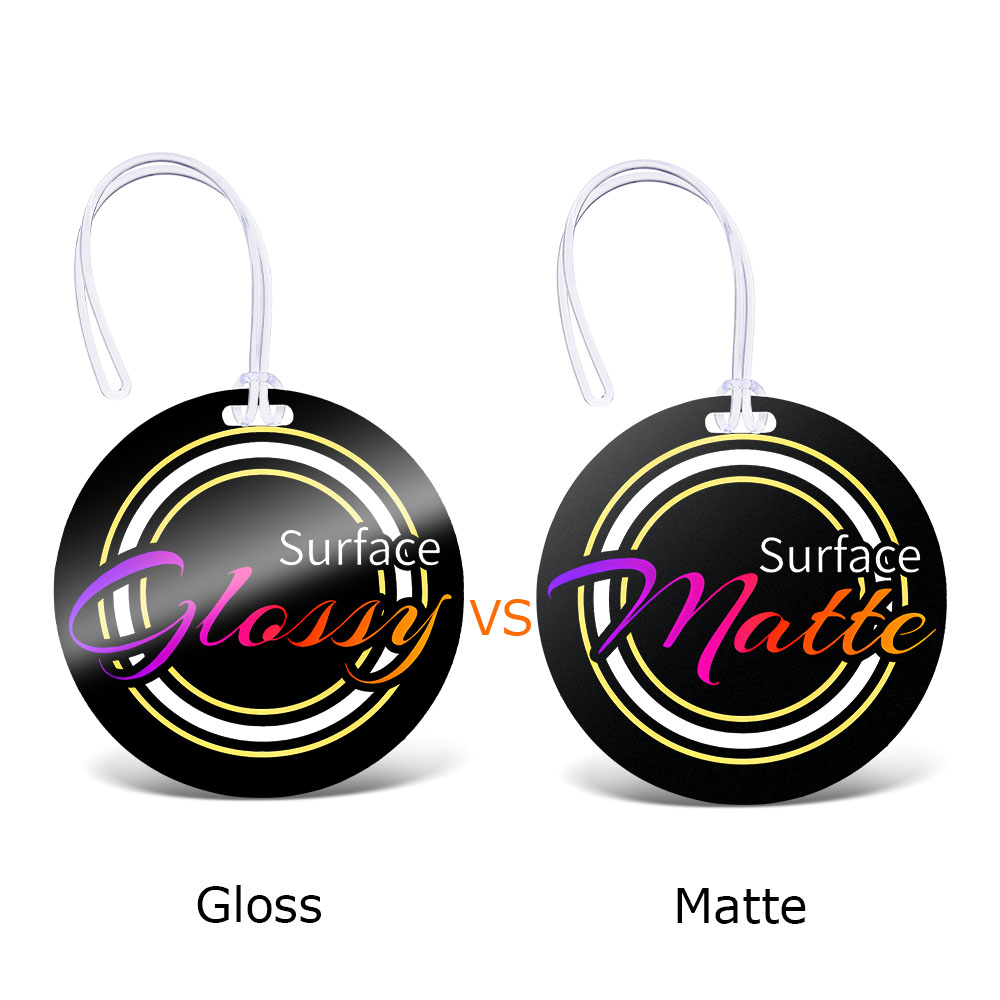 Full Color Round Plastic Luggage Tags With Strap Glossy and Matte