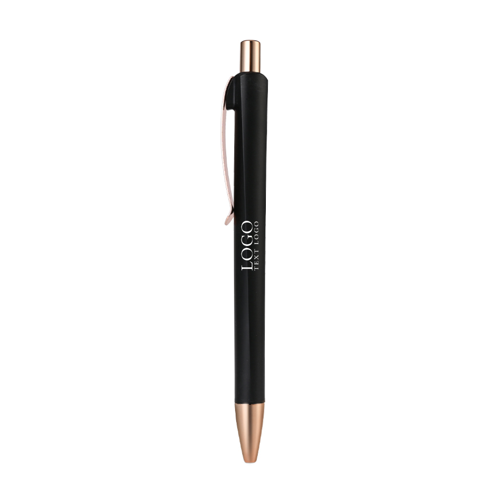 Metallic Matte Texture Ballpoint Pen with logo-black