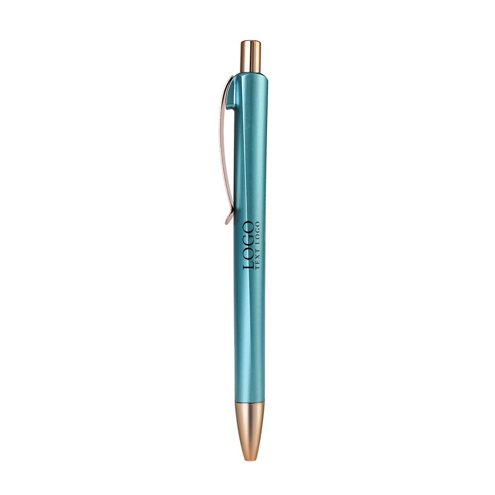 Metallic Matte Texture Ballpoint Pen with logo-blue