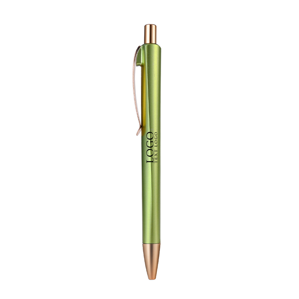 Metallic Matte Texture Ballpoint Pen with logo-green