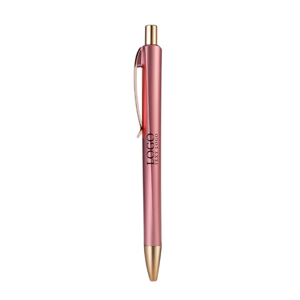 Metallic Matte Texture Ballpoint Pen with logo-pink