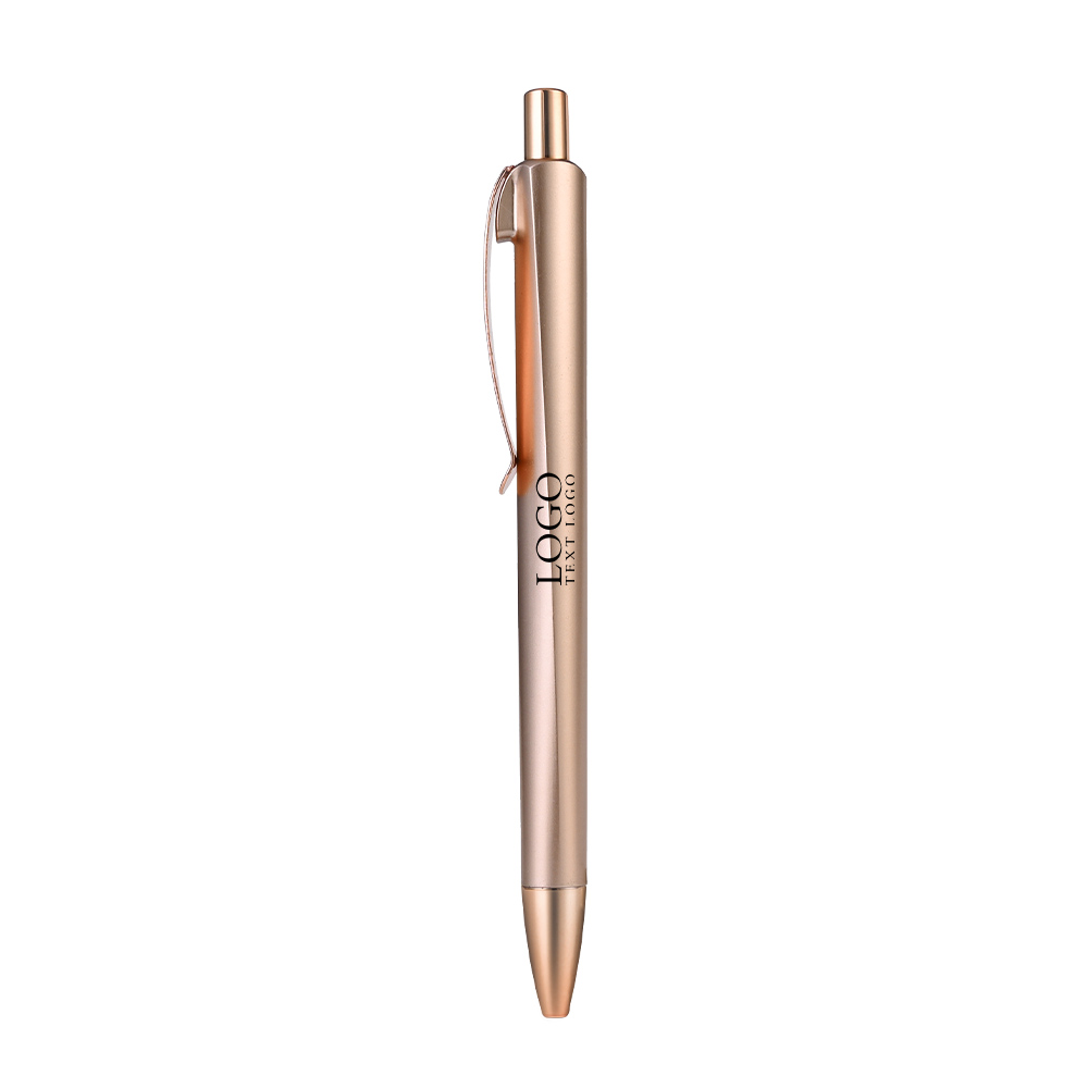Metallic Matte Texture Ballpoint Pen with logo-rose gold