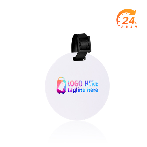 Full Color Round Plastic Luggage Tags With PVC Strap