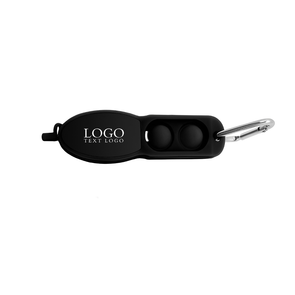 Innovative Push Pop Pen With Carabiner Black with logo