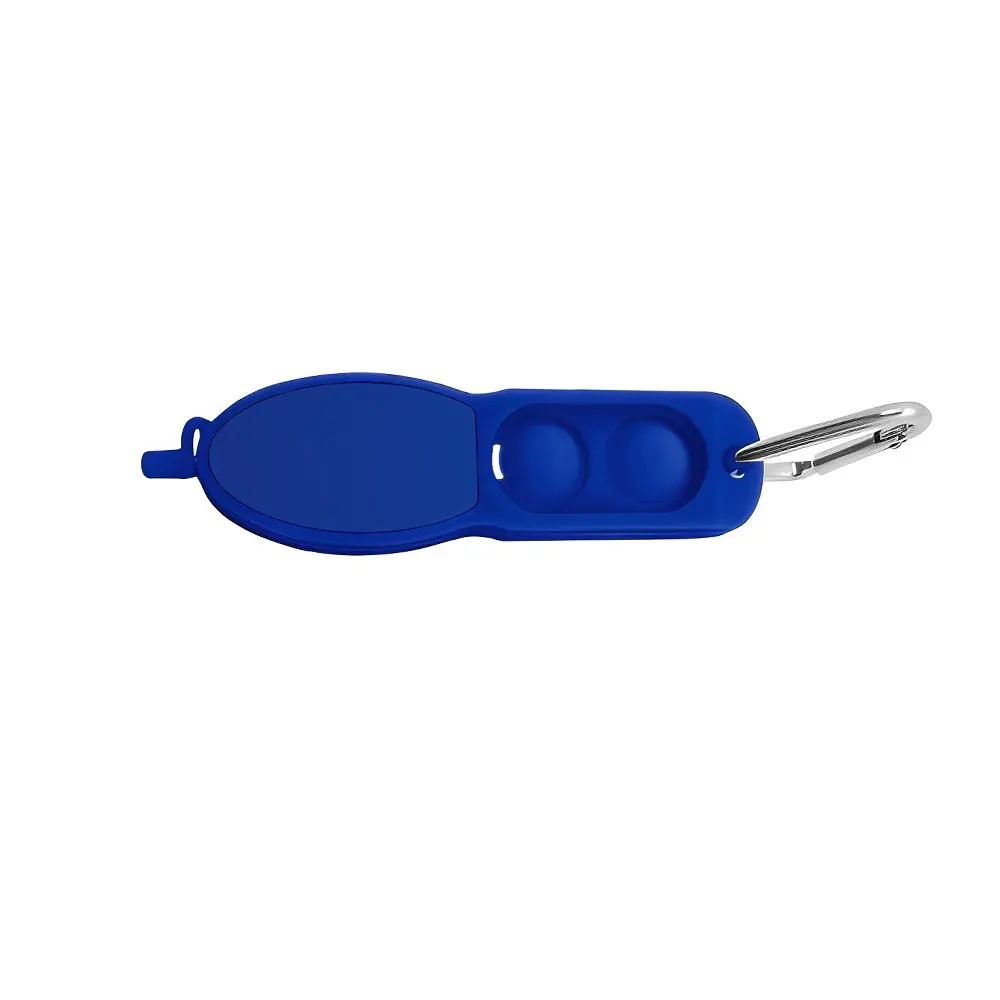 Innovative Push Pop Pen With Carabiner Blue Innovative Push Pop Pen With Carabiner Blue
