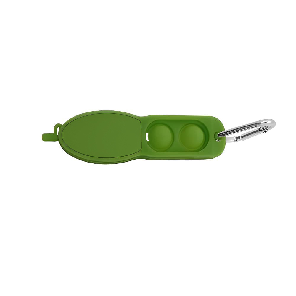 Innovative Push Pop Pen With Carabiner Green