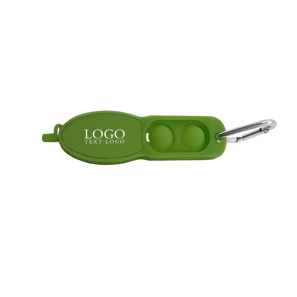 Innovative Push Pop Pen With Carabiner Green with logo