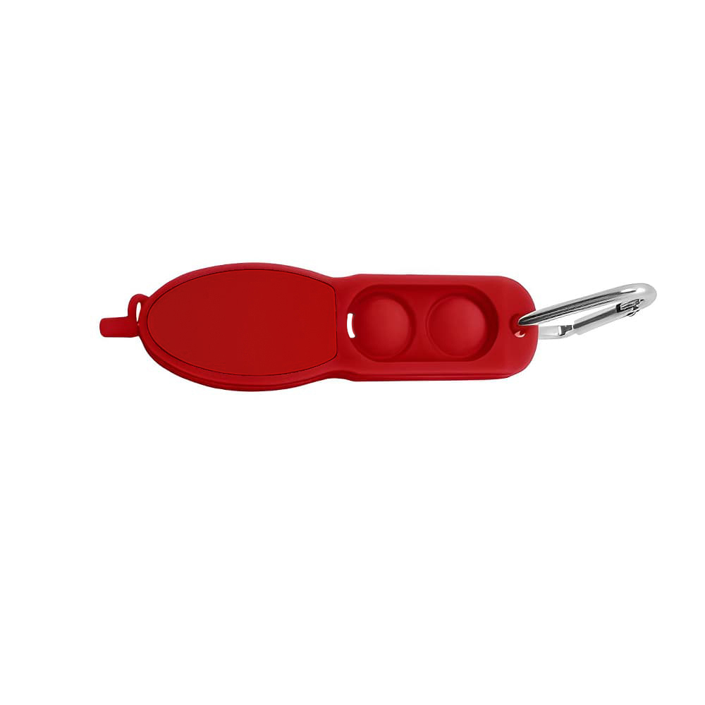 Innovative Push Pop Pen With Carabiner Red