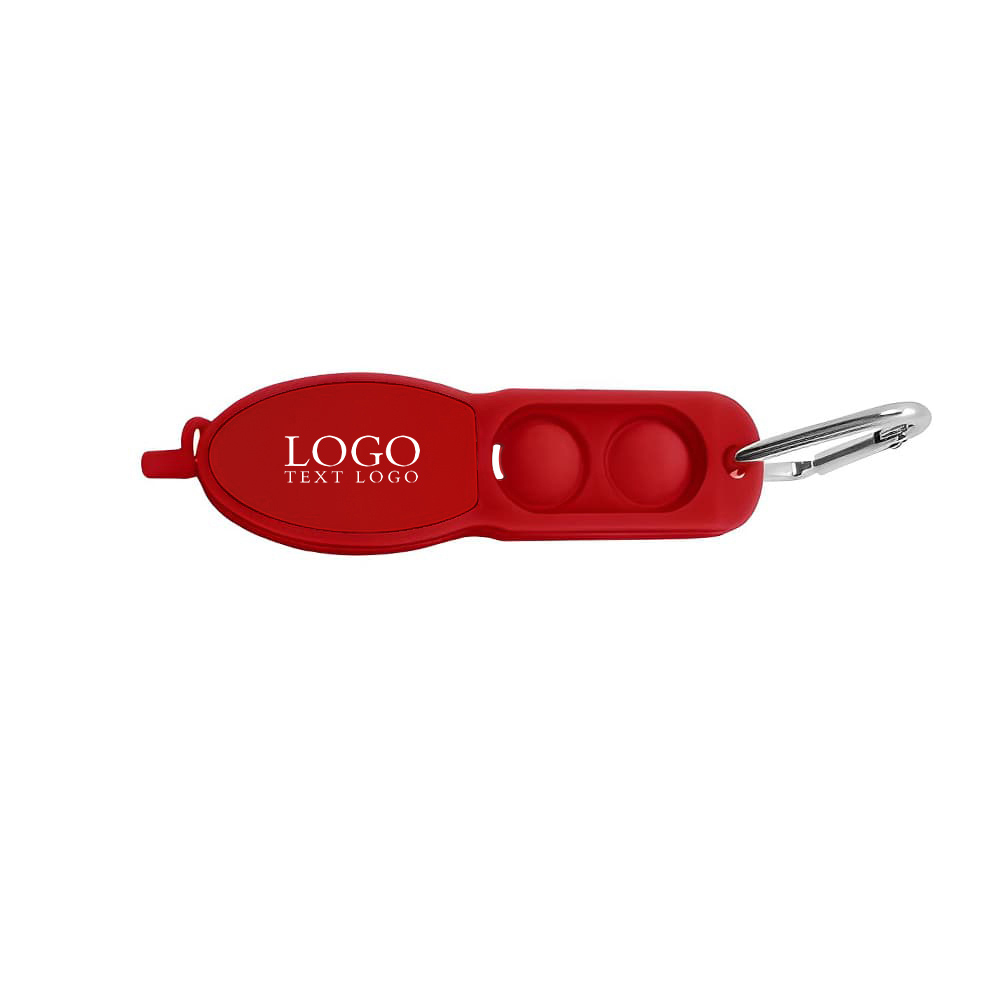 Innovative Push Pop Pen With Carabiner Red with logo