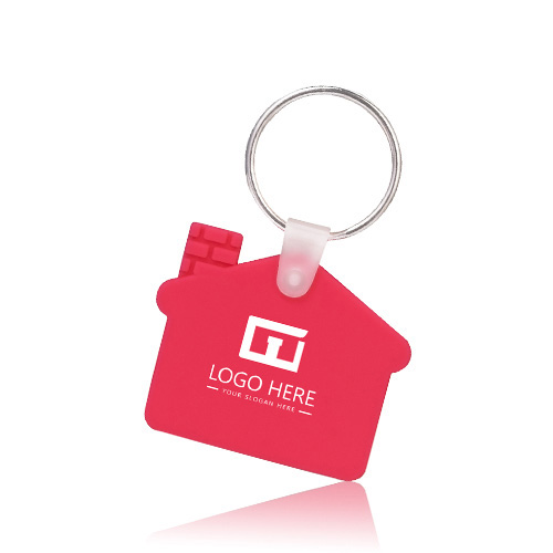 House Shape Silicone Keychain with Logo