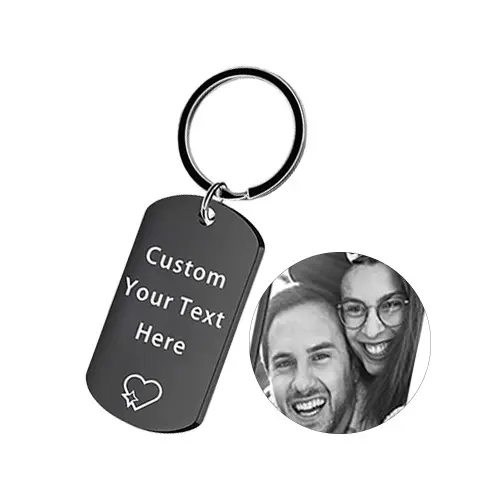 Personalized Photo Keychain With Text Unique Engraved Personalized Photo Keychain With Text Unique Engraved