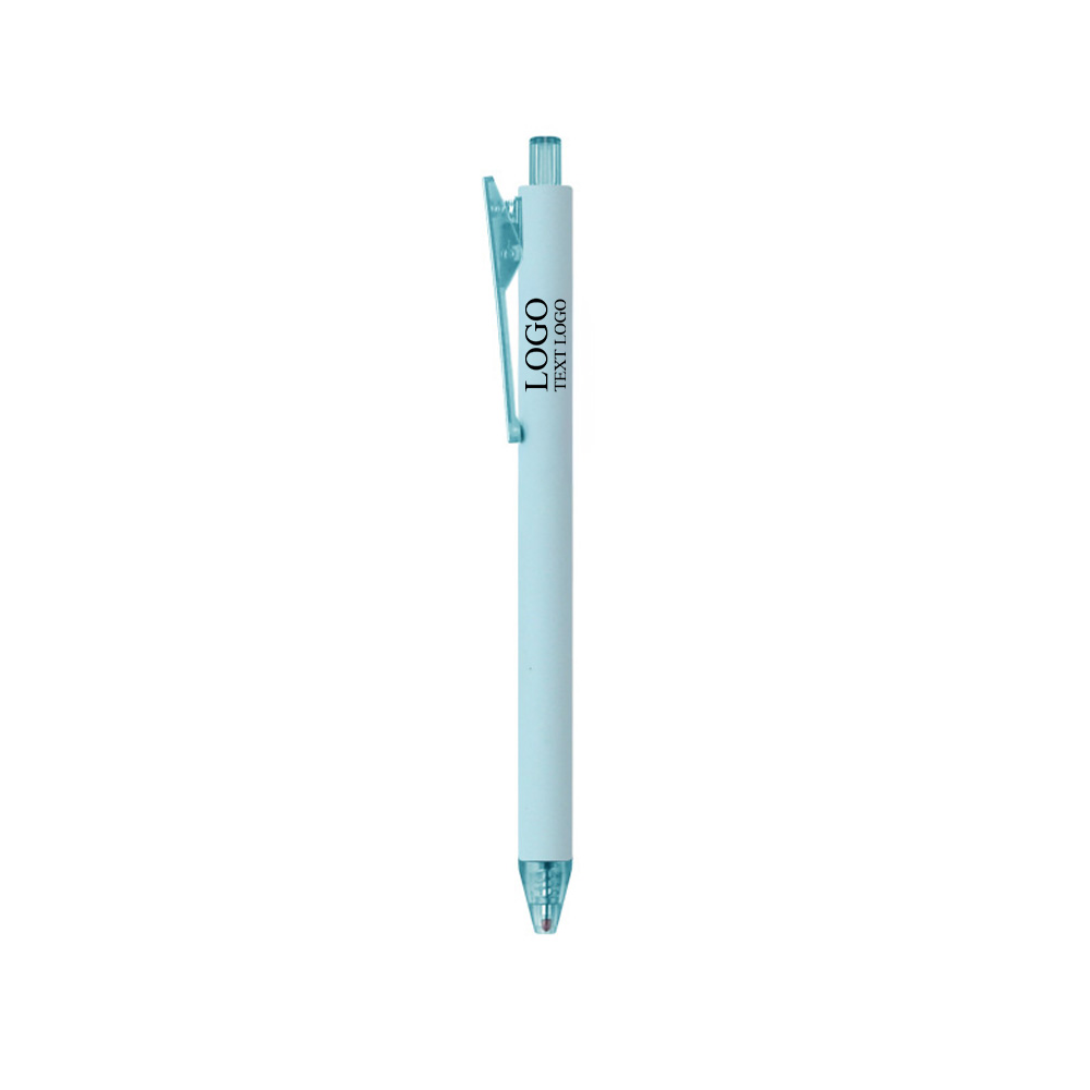 Promotional Frosted Custom Gel Pens Light blue with logo