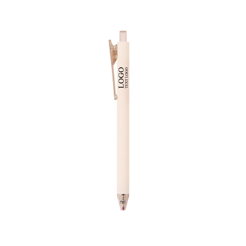 Promotional Frosted Custom Gel Pens beige with logo