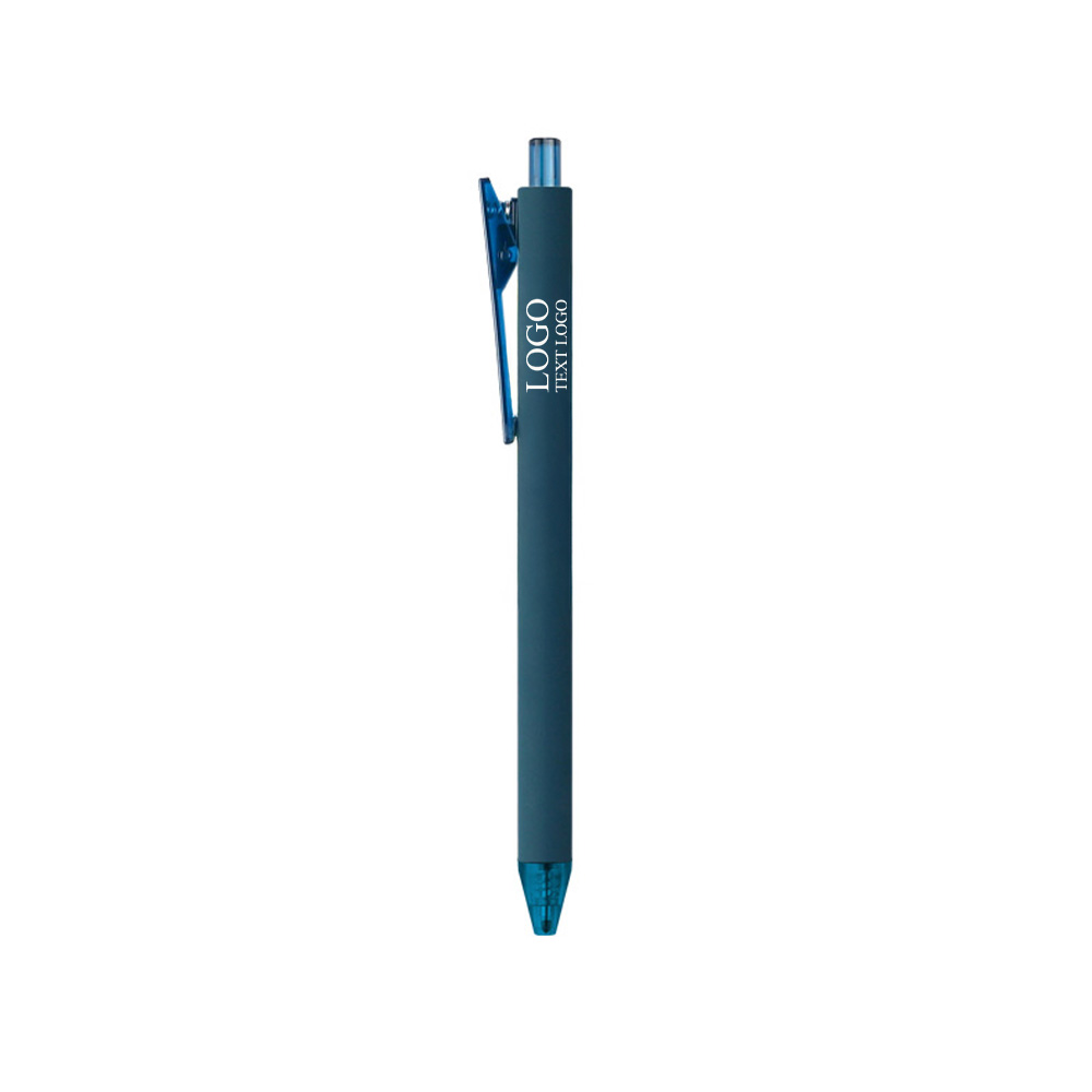 Promotional Frosted Custom Gel Pens peacock blue with logo