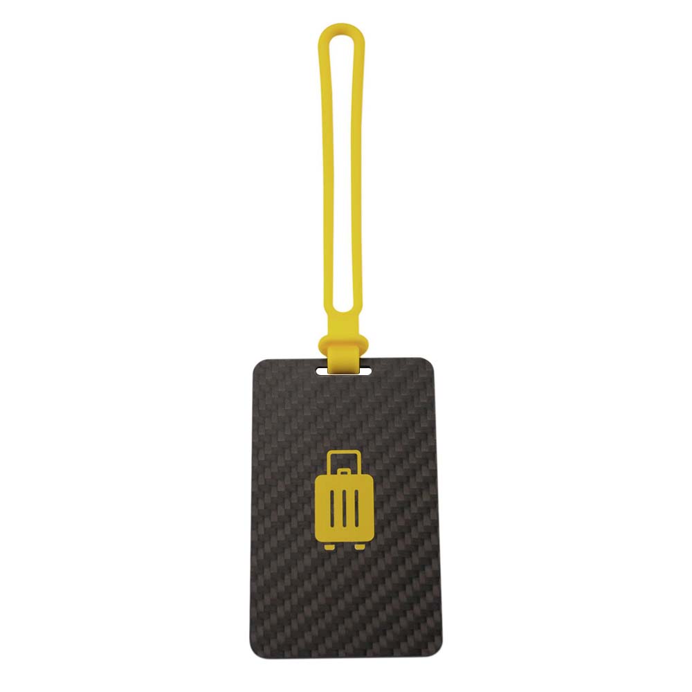 Carbon Fiber High-quality Luggage Tags yellow (2)