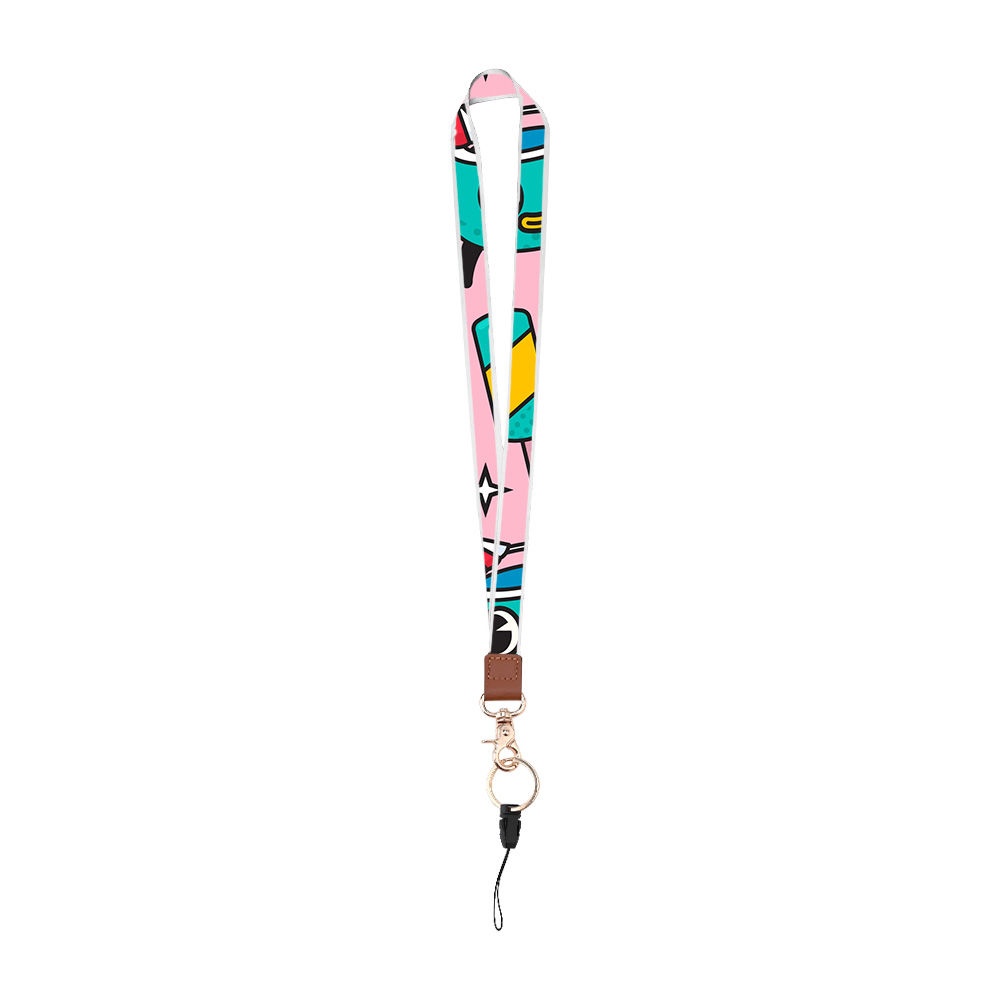 Custom Polyester Leather Stitching Lanyard Custom Polyester Leather Stitching Lanyard