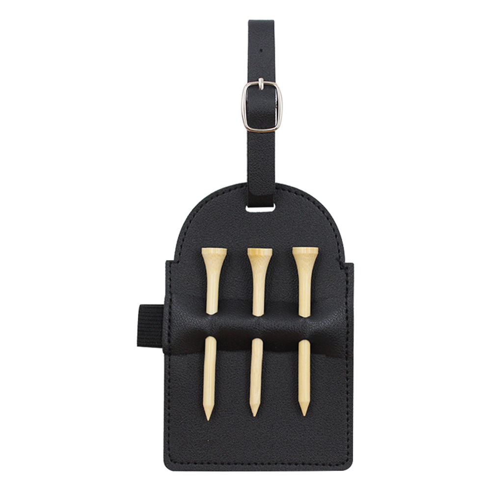 Portable Vegan Leather Golf Tee Bag Holder