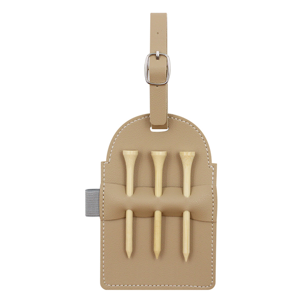 Portable Vegan Leather Golf Tee Bag Holder