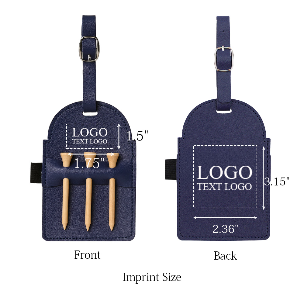 Portable Vegan Leather Golf Tee Bag Holder