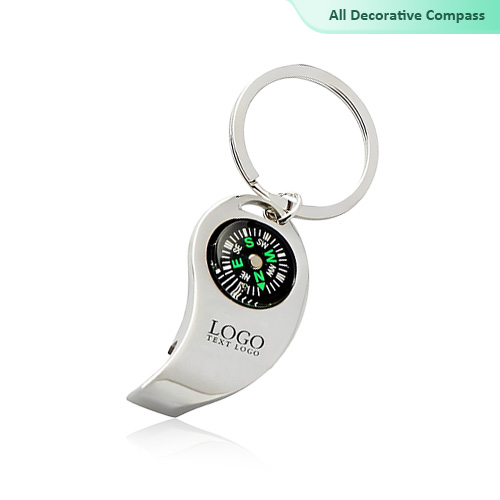 Promotional Metal Bottle Opener Keychain With Compass