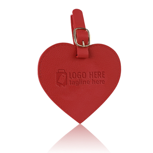 Colored Heart PU Leather Luggage Tags