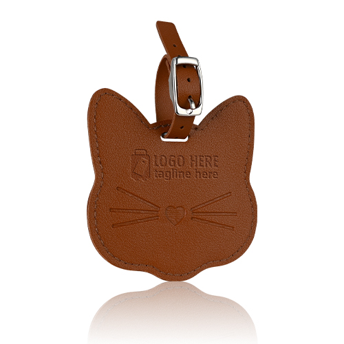Cute Cat Anti Lost Leather Luggage Tags