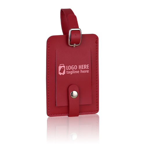 Elegant Leather Luggage Tags with A Classic Buckle Strap