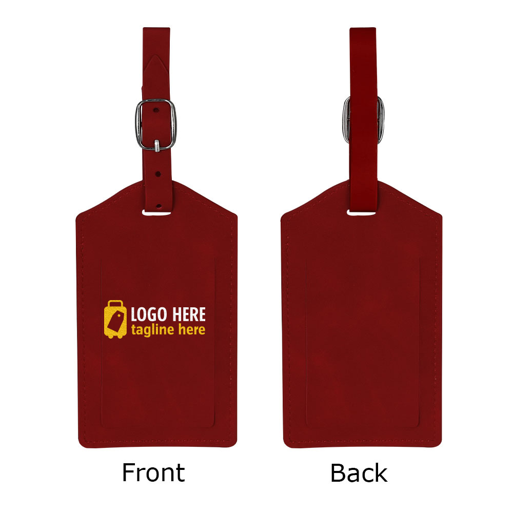 Flip-top PU Leather Luggage Tags Red