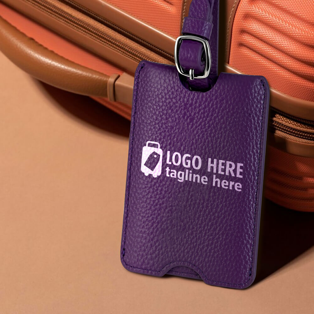 Lifestyle shot of Anti-Loss Genuine Leather Travel BagTag