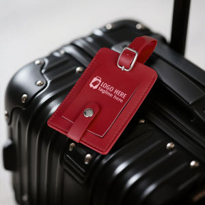 Elegant Leather Luggage Tags with A Classic Buckle Strap