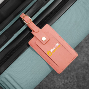 Executive Leather Luggage Tag with Snap