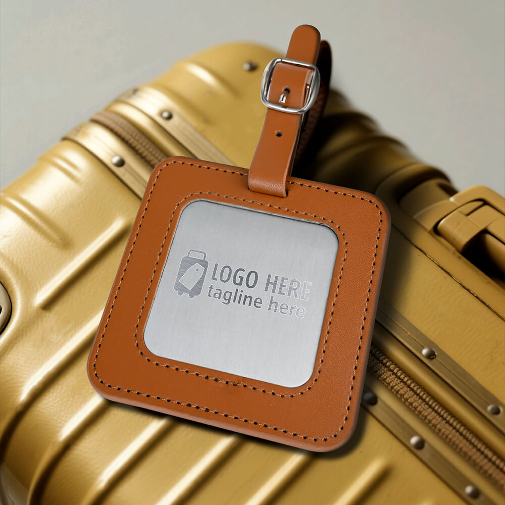 Lifestyle shot of Exquisite PU Leather Golf Luggage Tag