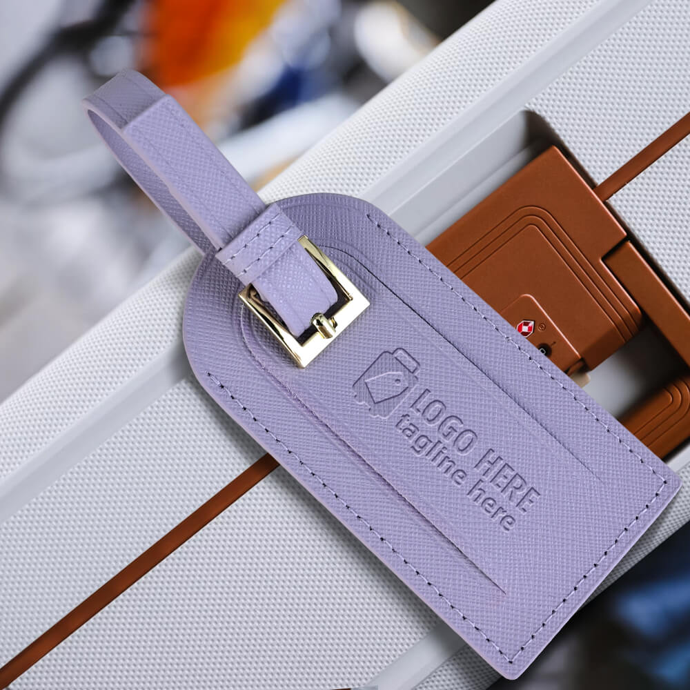 Lifestyle shot of Genuine Leather Travel Luggage Tag