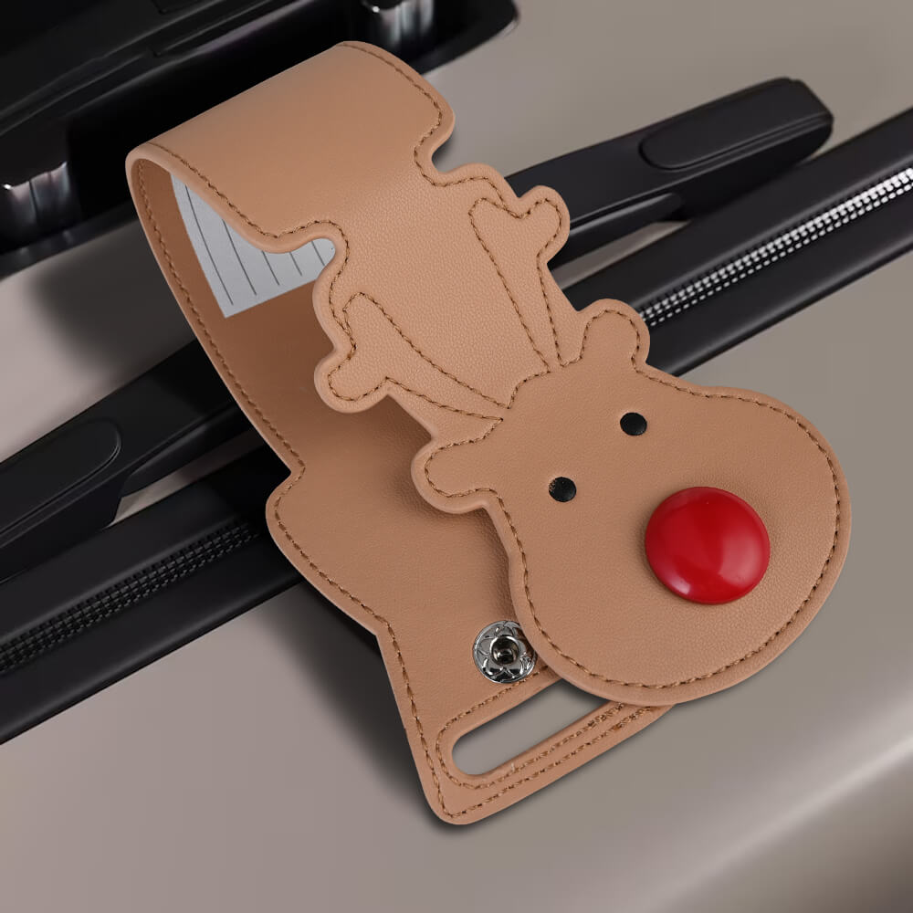 Lifestyle shot of Personalized Cartoon Travel Luggage Tag Lifestyle shot of Personalized Cartoon Travel Luggage Tag