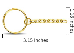 Gold Split Ring with Long Chain