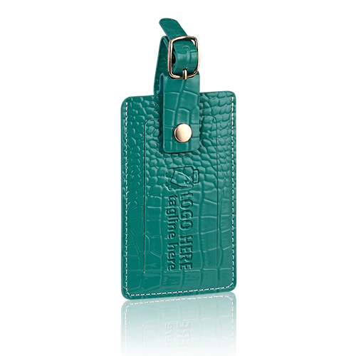 Crocodile Texture PU Leather Travel Tag