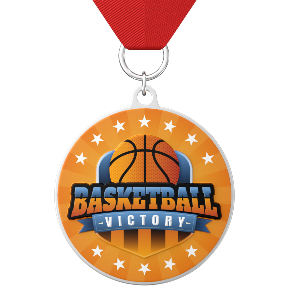 Basketball Victory Medal With Lanyard Basketball Victory Medal With Lanyard
