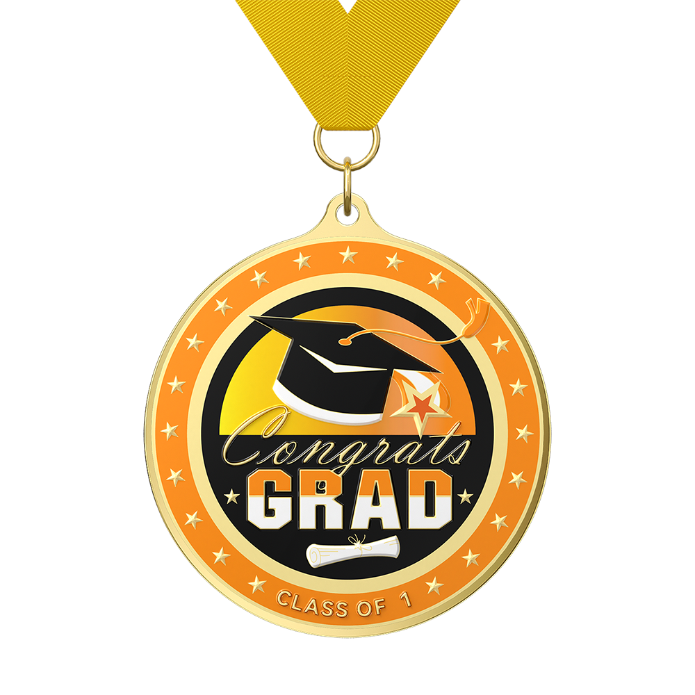 Custom Star Round Medal With Lanyard
