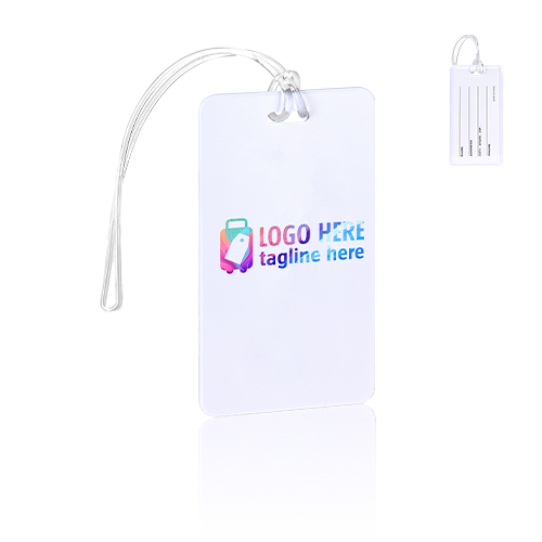 Plastic Card Insert Luggage Tag With Strap