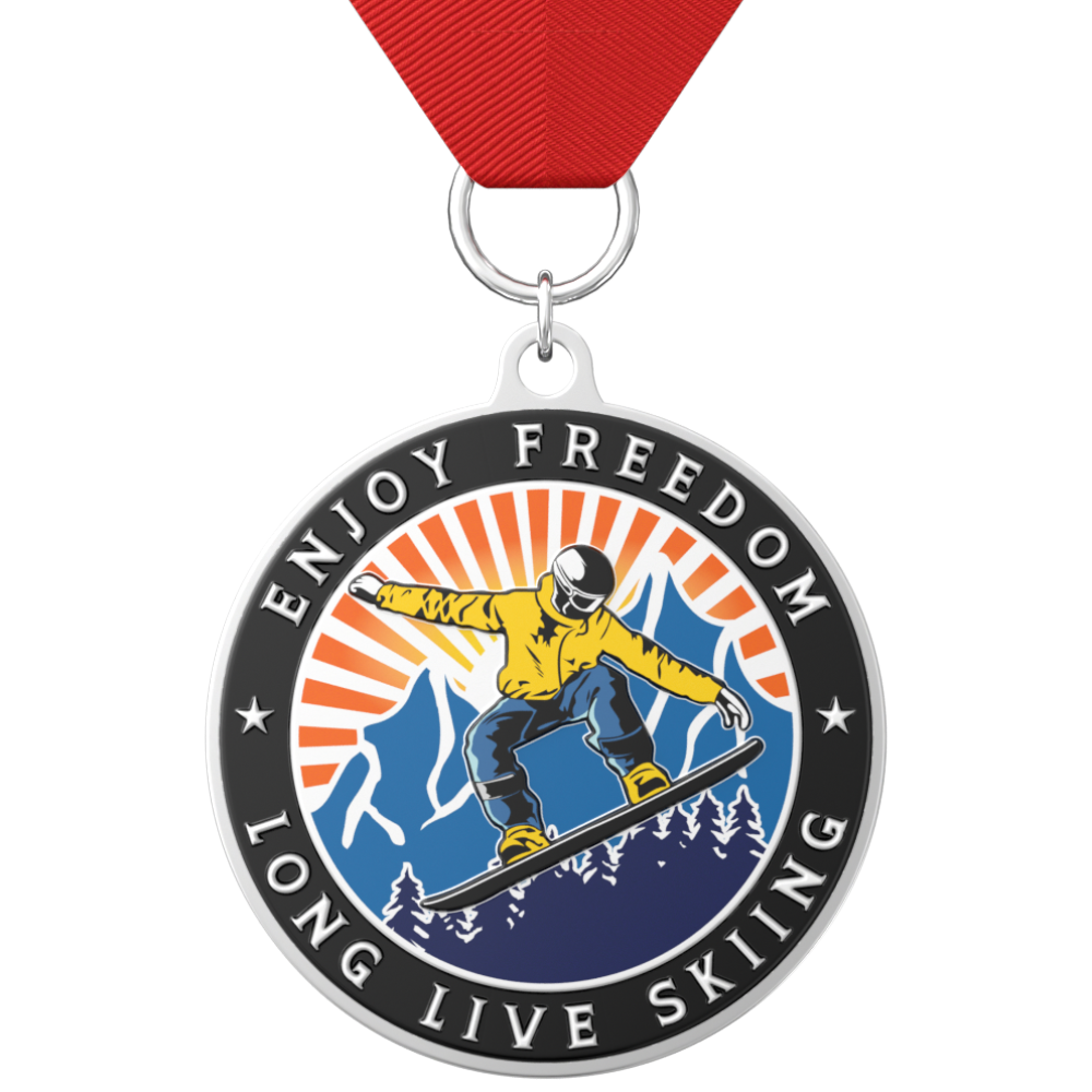 Classic Skiing Honor Medal With Lanyard