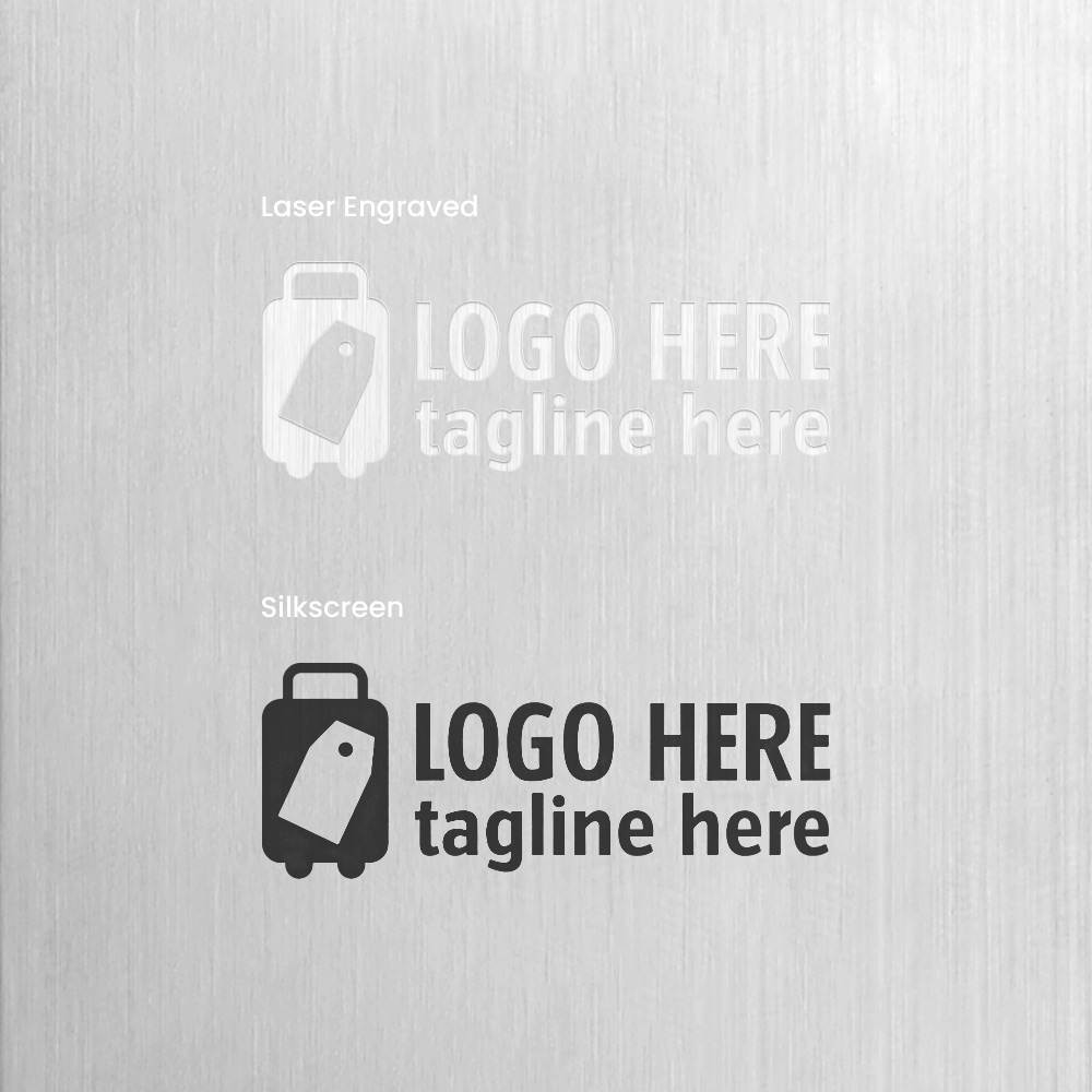 Silver Tone Stainless Steel Luggage Tag With Strap