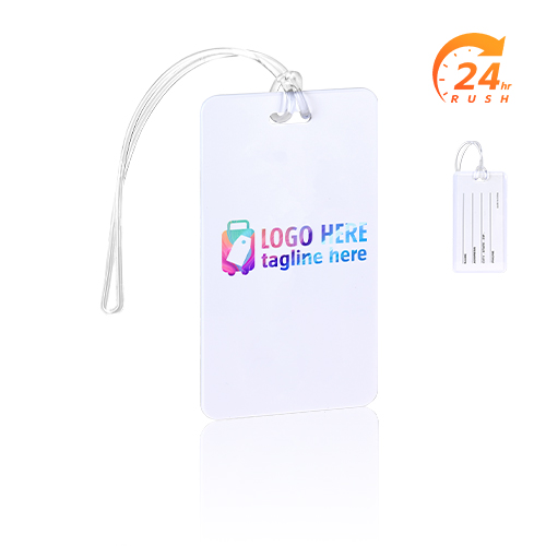 Plastic Card Insert Luggage Tag With Strap