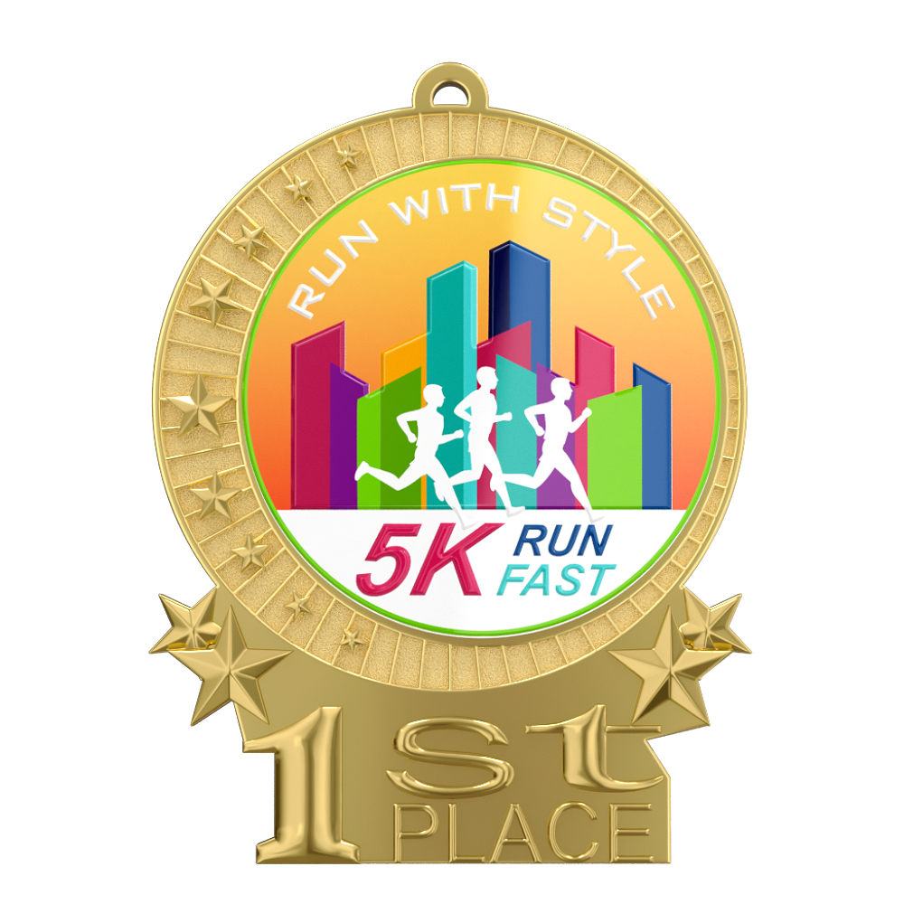 1st Place 5K Running Medal Front