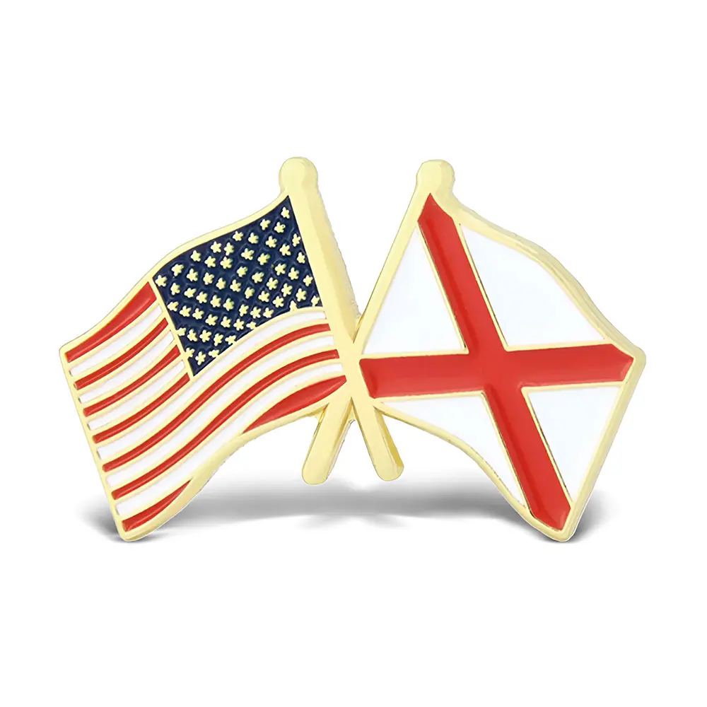 Stock Cross Flag Pins