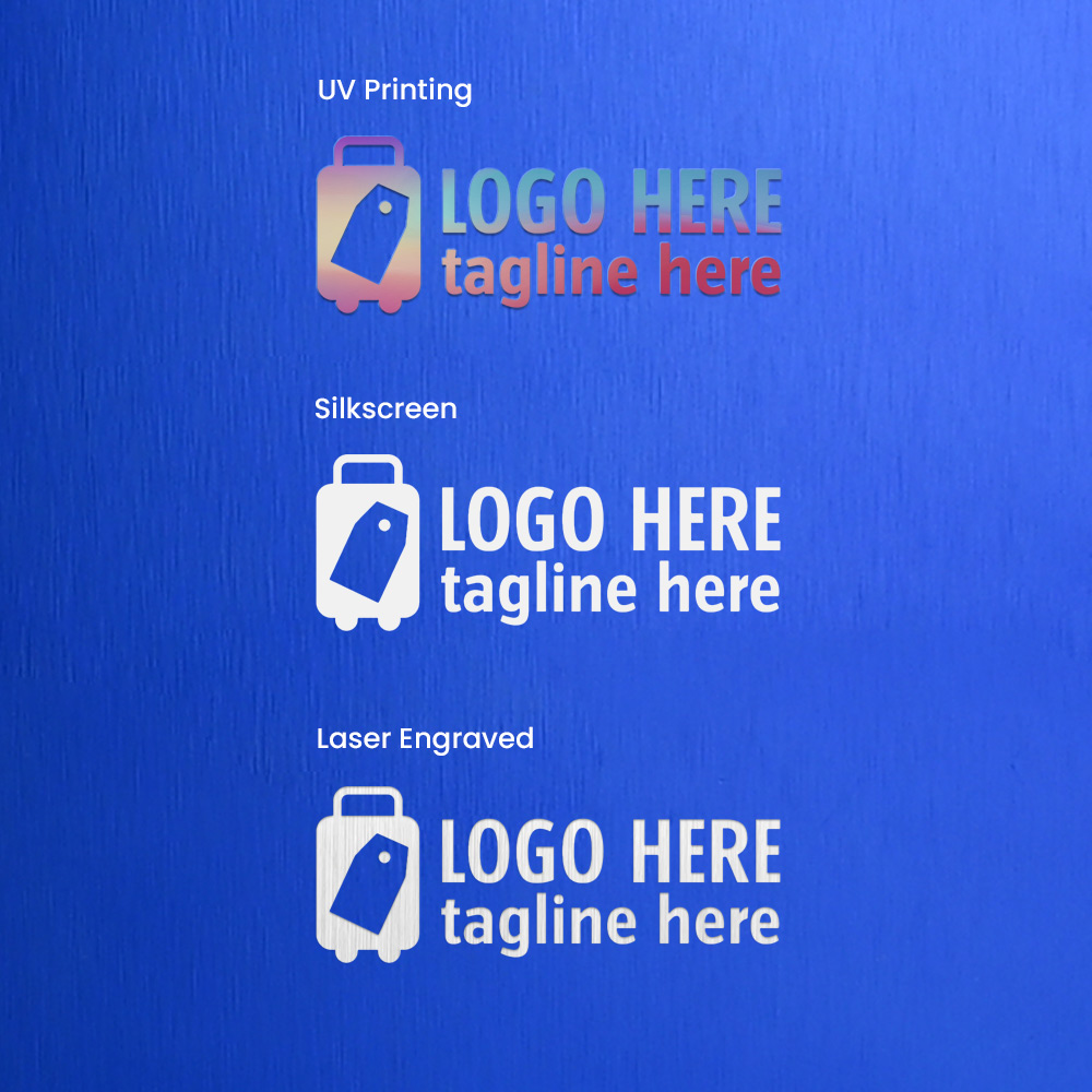 Round Aluminum Luggage Tag with Hanging Loop