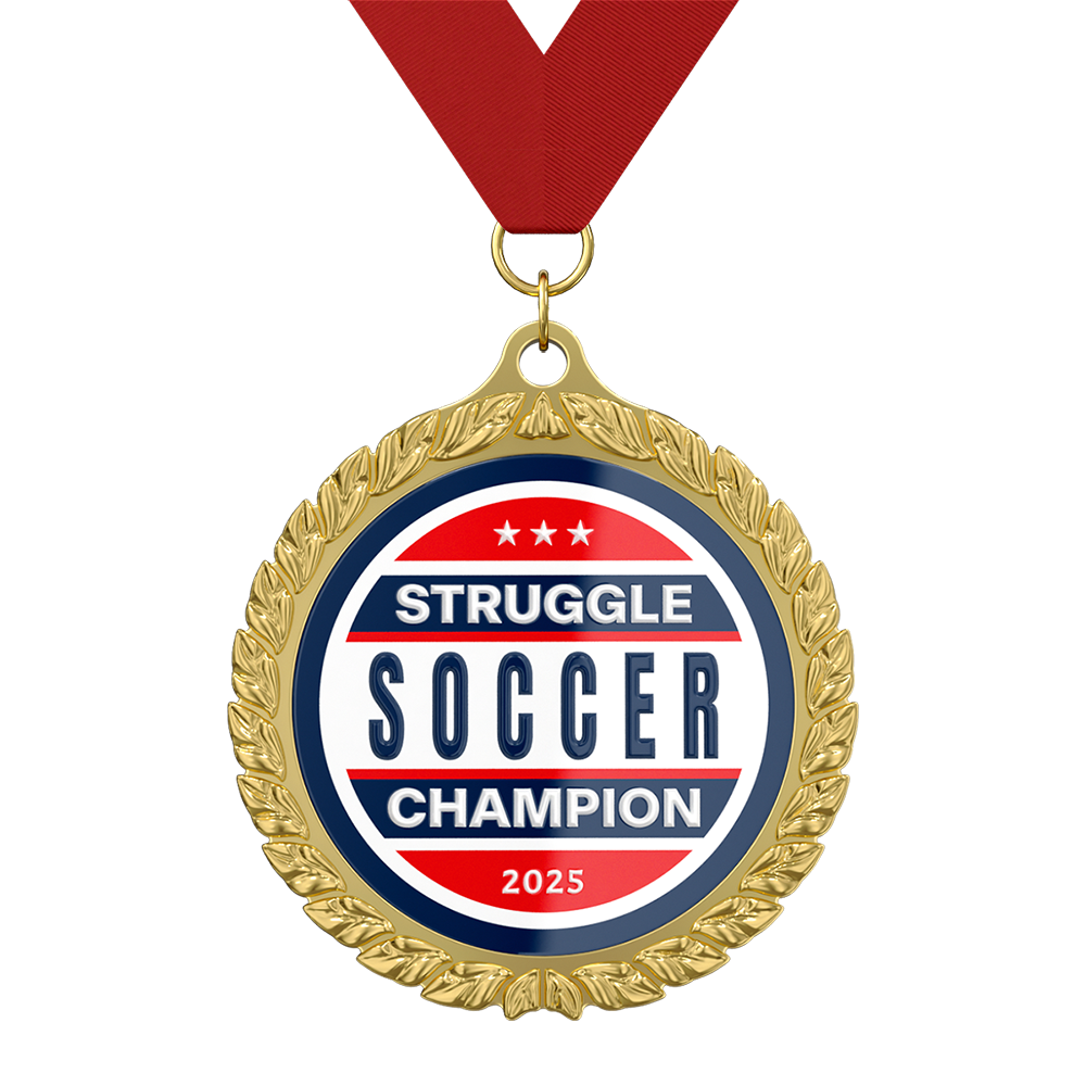 2025 Struggle Soccer Champion Medal With Ribbon 2025 Struggle Soccer Champion Medal With Ribbon