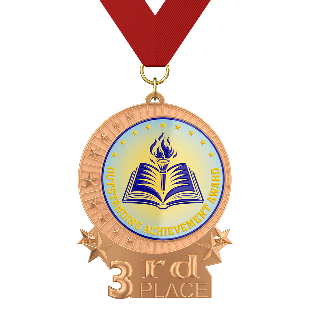 3rd Place School Medal With Ribbon 3rd Place School Medal With Ribbon