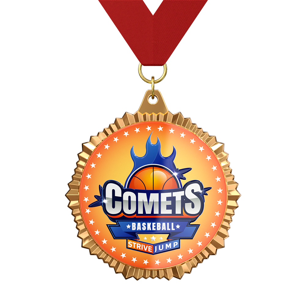 Comets Basketball Medal With Ribbon Comets Basketball Medal With Ribbon
