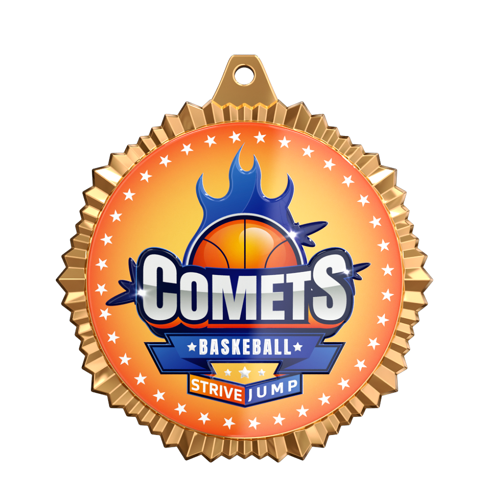 Comets Basketball Medal front Comets Basketball Medal front