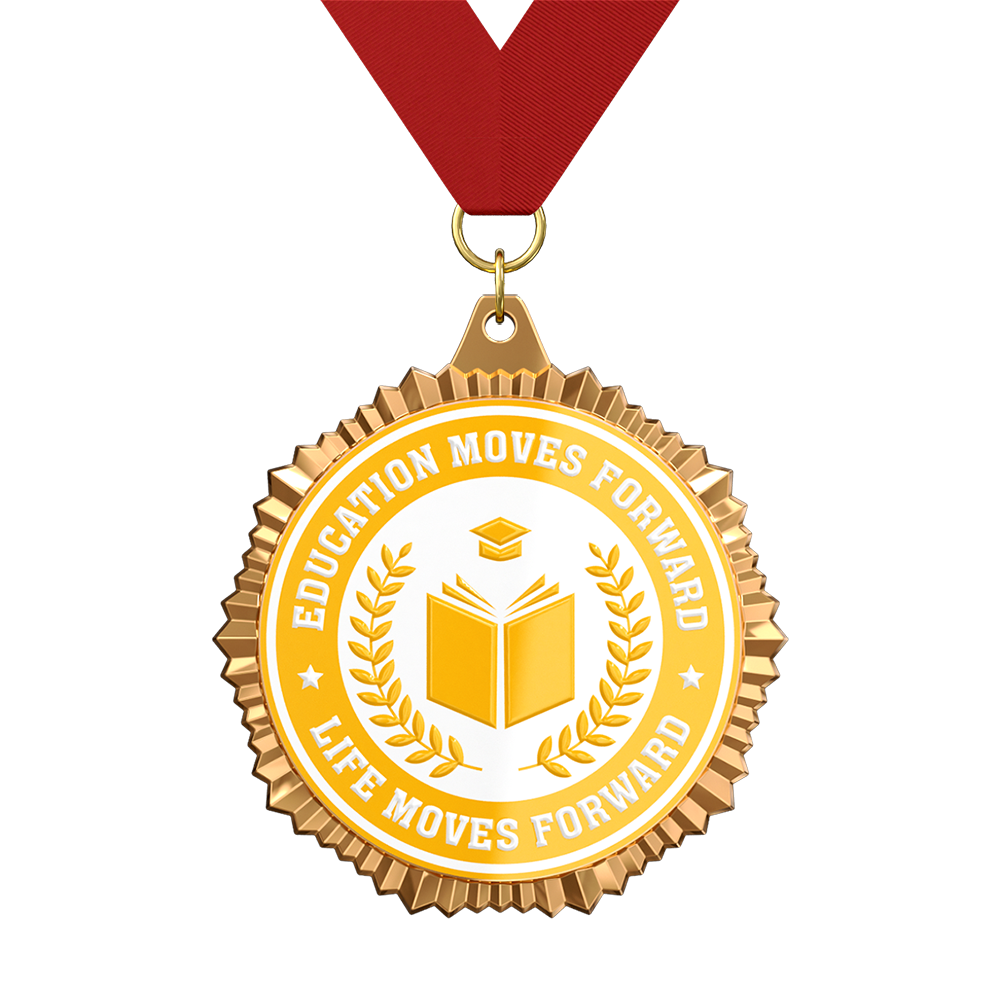 Education Achievement Medal With Ribbon Education Achievement Medal With Ribbon